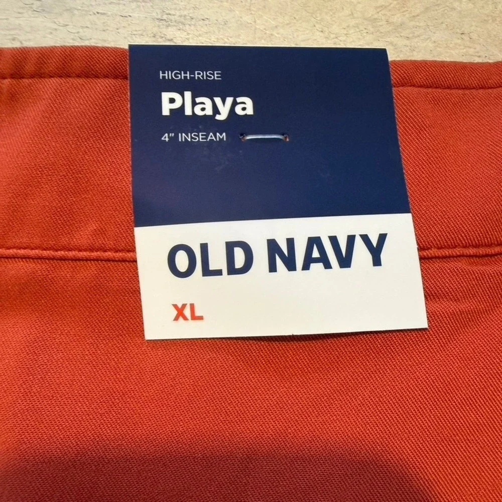 Old Navy Playa High-Rise Shorts XL Burnt Orange 4 Inch Inseam Rayon NWT